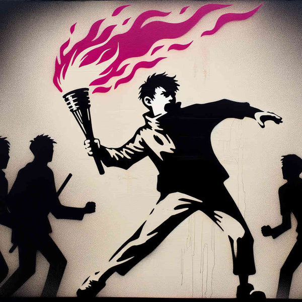 Boy with torch - Banksy