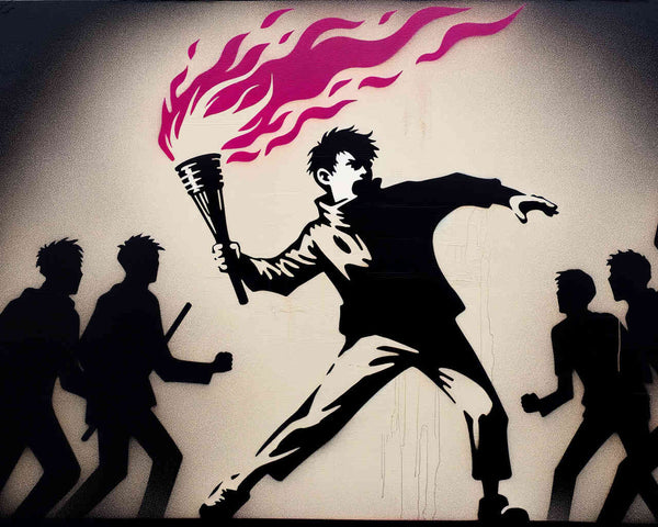 Boy with torch - Banksy