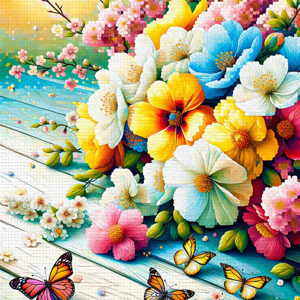 Paint by Numbers - Flowers and butterflies