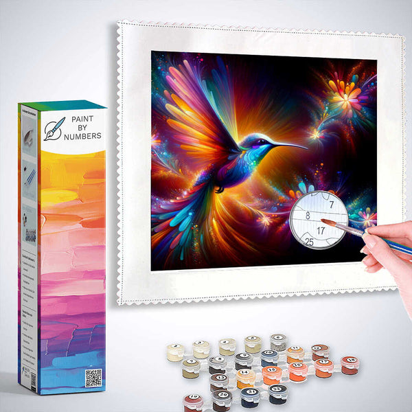 Paint by Numbers - Hummingbird, Colorful