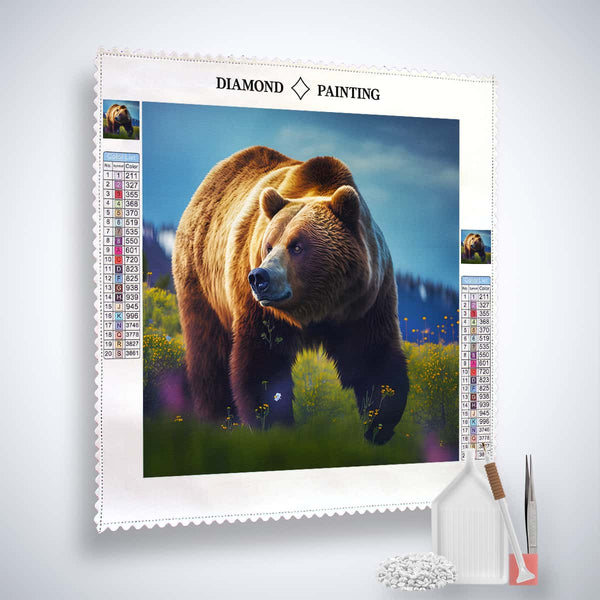 Diamond Painting - Bär laufend - gedruckt in Ultra-HD - Bär, Neu eingetroffen, Quadratisch, Tiere