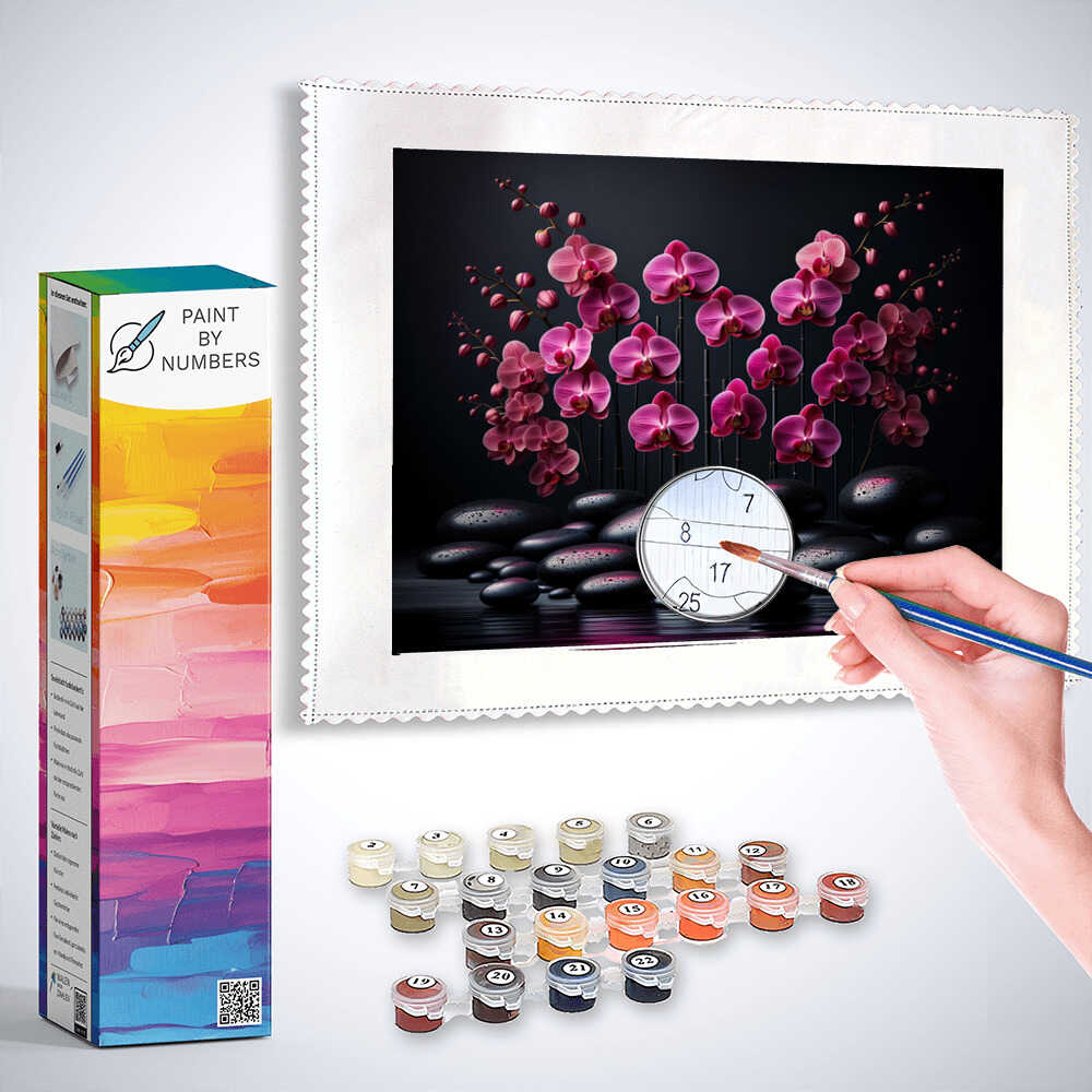 Paint by Numbers - Orchid, Black stones