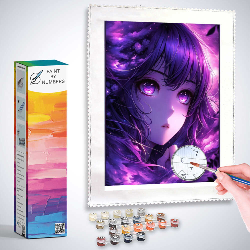 Paint by Numbers - Girl, purple