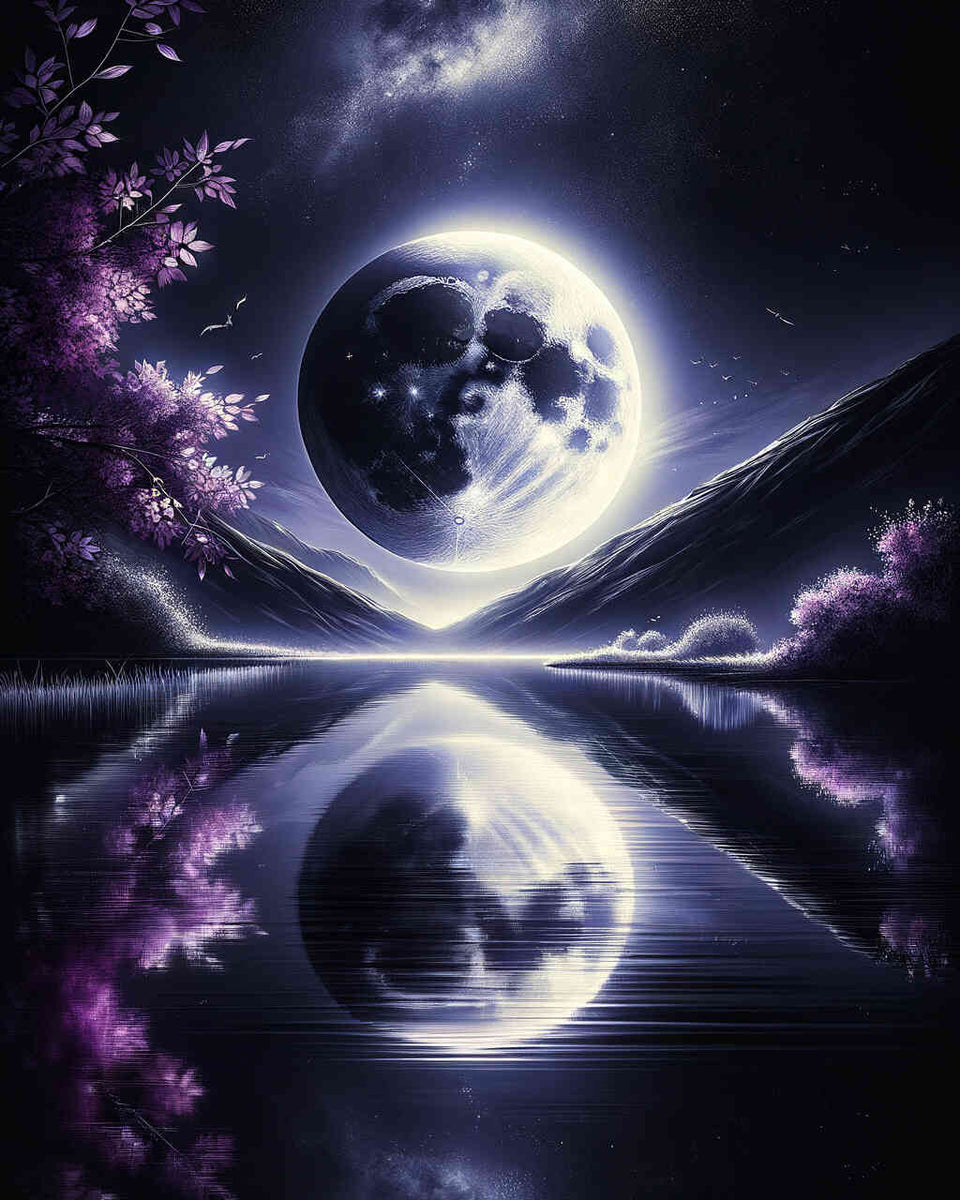 Paint by Numbers - Black and White Moon