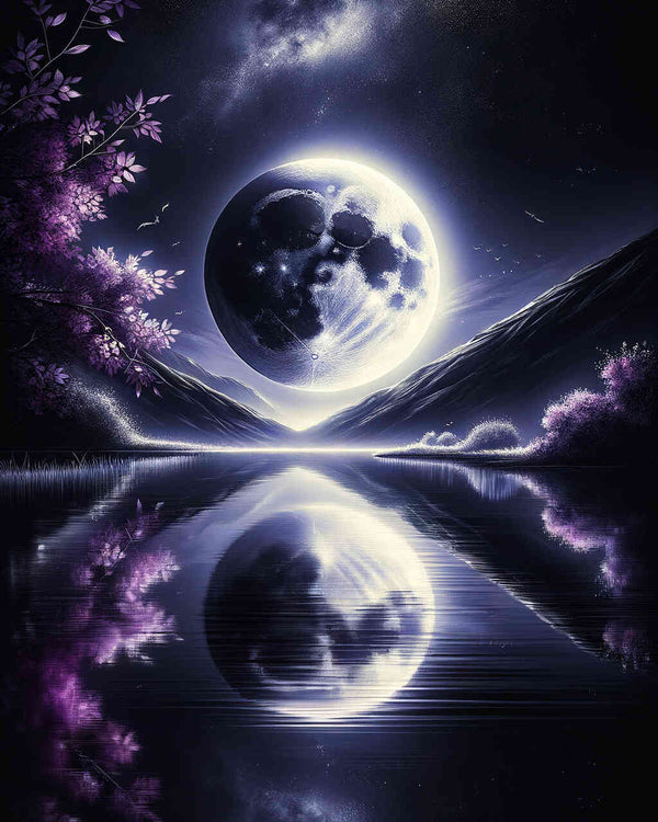 Paint by Numbers - Black and White Moon