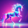 Vibrant diamond unicorn on a glowing background from the AB Diamond Painting paint by numbers kit