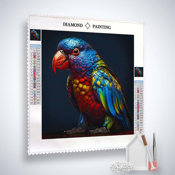 Diamond Painting Kit featuring a Magnificent Bird Design - Paint by Numbers Canvas with Tools and Acrylic Diamonds.