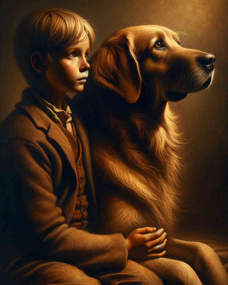 Paint by Numbers - Boy with Dog Friends
