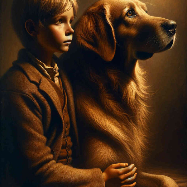 Paint by Numbers - Boy with Dog Friends