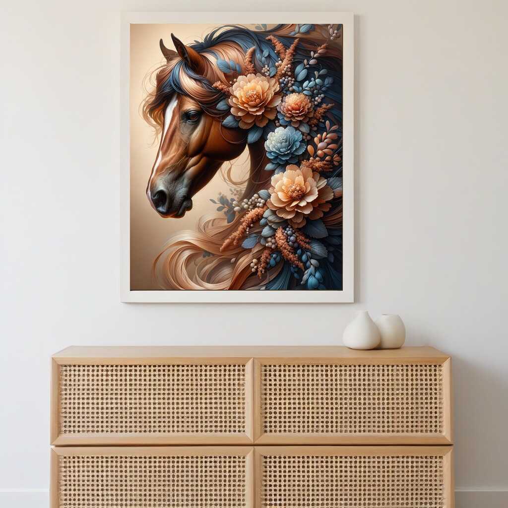 Paint by Numbers - Horse with Flowers