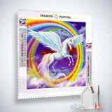 AB Diamond Painting - Fliegendes Einhorn im Regenbogen - gedruckt in Ultra-HD - AB Diamond, Einhorn, Fantasy, Kinder, Neu eingetroffen, Quadratisch