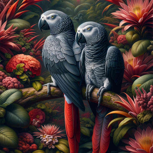 Paint by Numbers - Grey Parrots