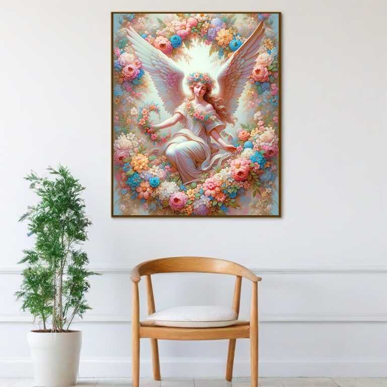 Paint by Numbers - Angel with flowers