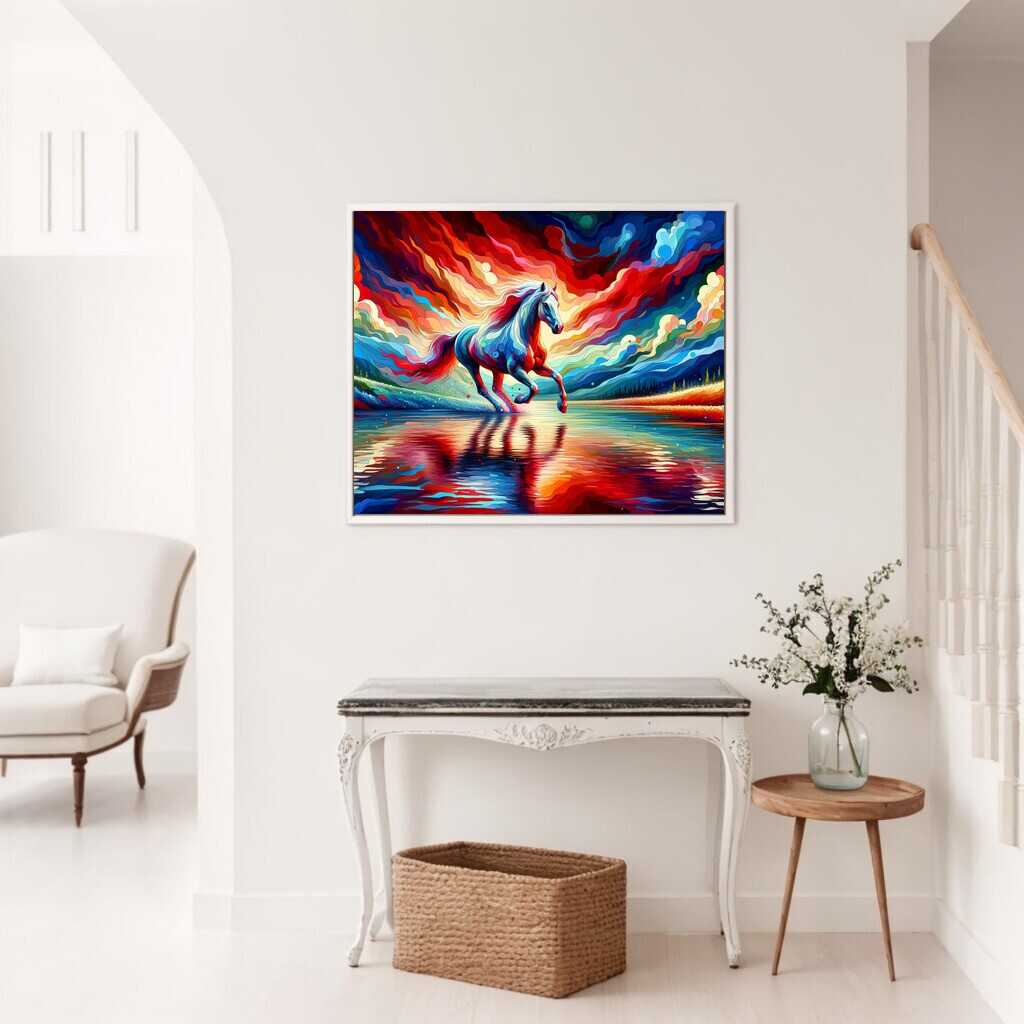 Paint by Numbers - Horse, abstract landscape