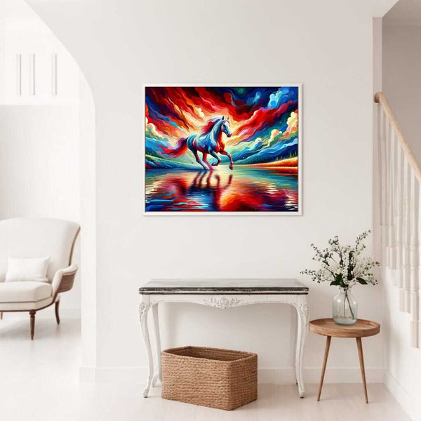 Paint by Numbers - Horse, abstract landscape