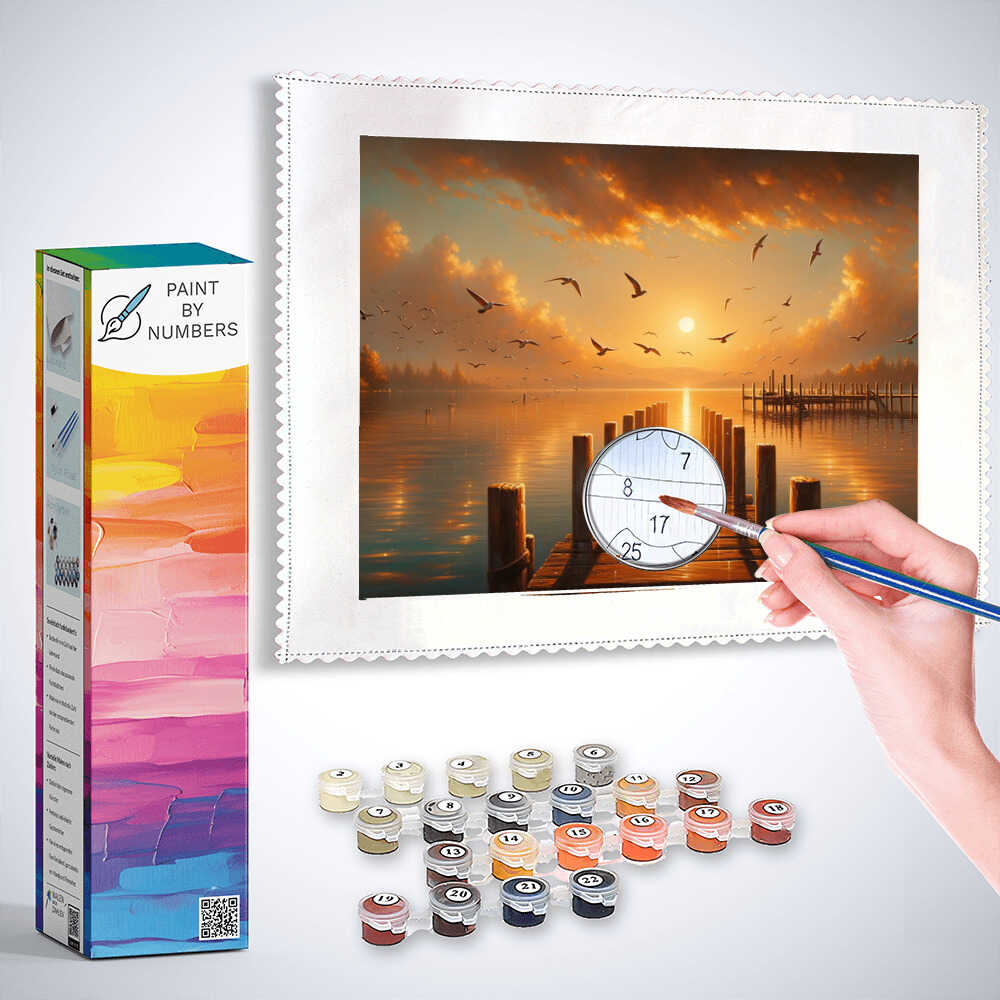 Paint by Numbers - Wooden walkway, evening atmosphere