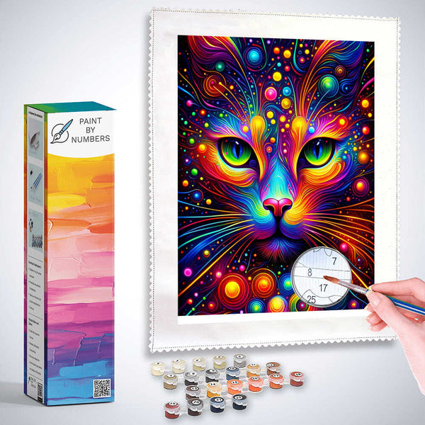 Paint by Numbers - Neon Cat