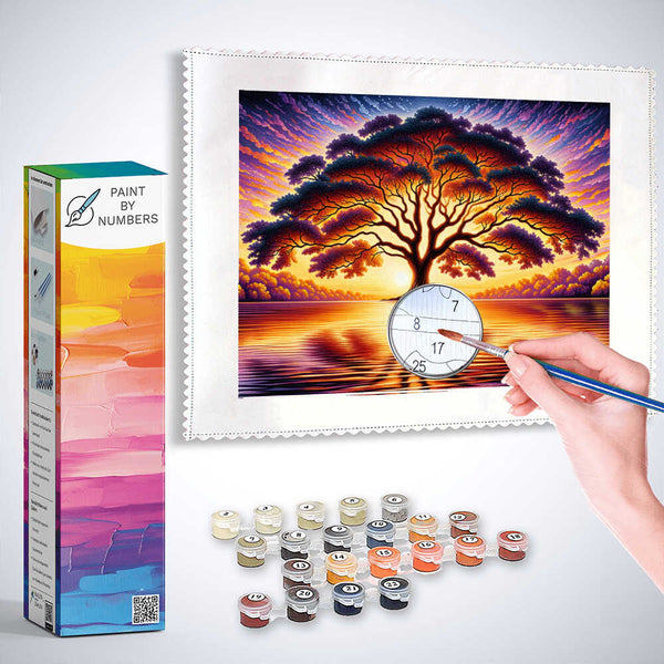 Paint by Numbers - Big Tree in the Sunset