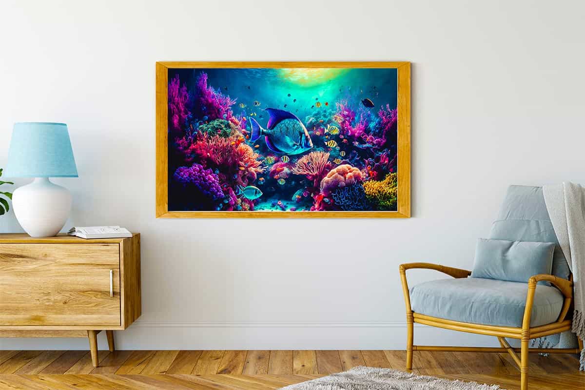 Malen nach Zahlen - Korallen und Fische, Meeresleben - hochwertige Leinwand - Fische, Horizontal, Meer