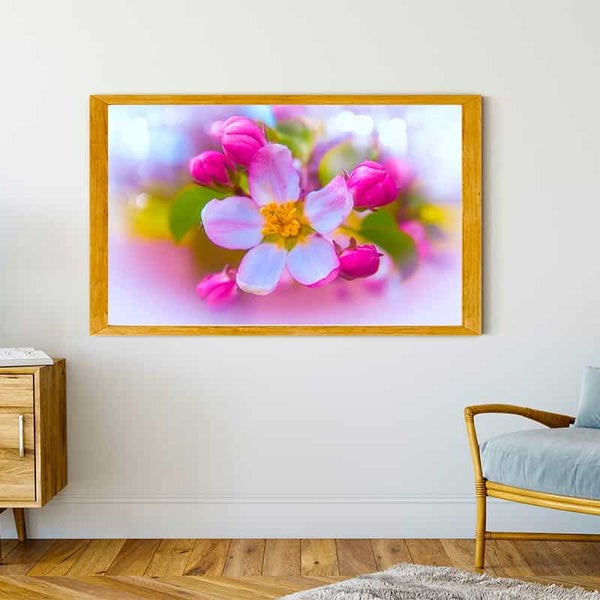 Malen nach Zahlen - Kirschblüte und Knospen - hochwertige Leinwand - Blumen, Horizontal