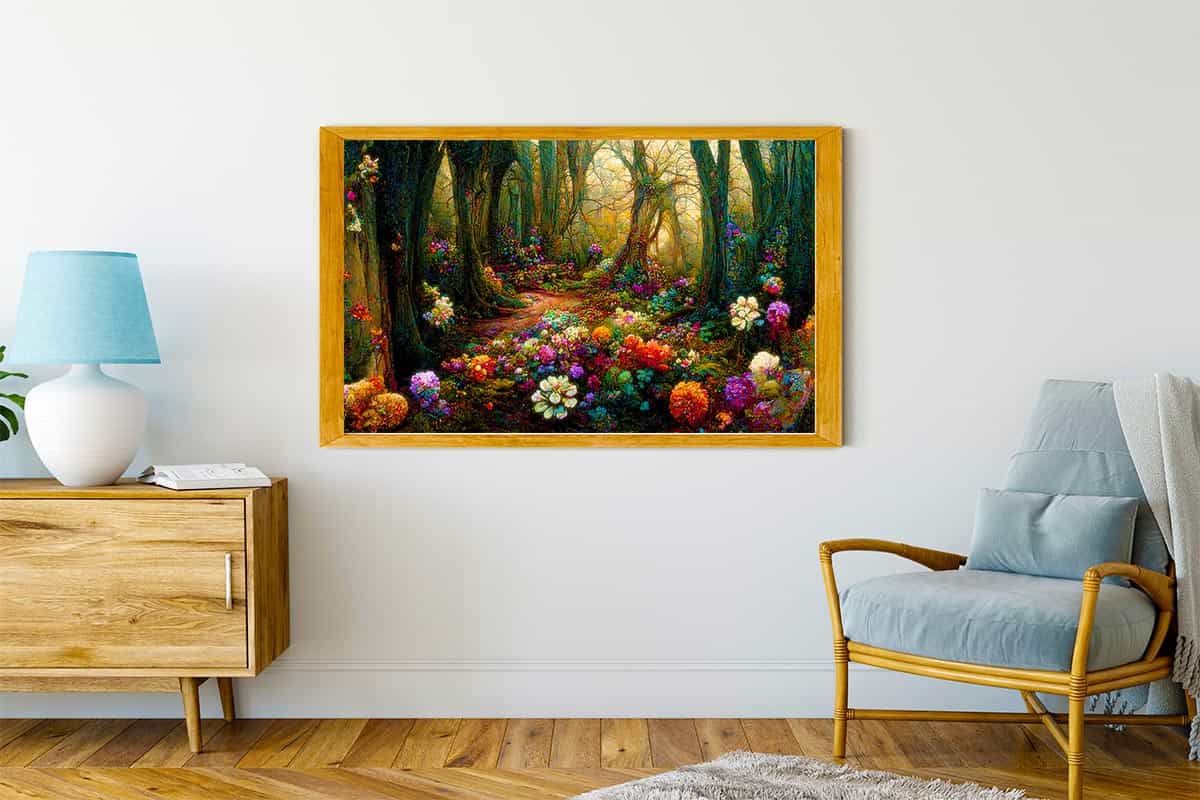 Malen nach Zahlen - Blumenwald - hochwertige Leinwand - Blumen, Horizontal, Wald