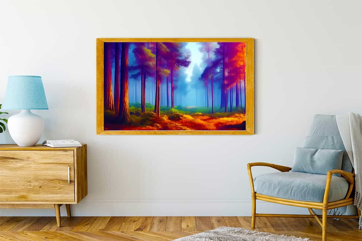Malen nach Zahlen - Waldlichtung im Nebel - hochwertige Leinwand - Horizontal, Wald