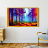 Malen nach Zahlen - Waldlichtung im Nebel - hochwertige Leinwand - Horizontal, Wald