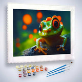 Malen nach Zahlen - Fröschchen oder Prinz - hochwertige Leinwand - Frosch, Horizontal, Tiere