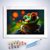 Malen nach Zahlen - Fröschchen oder Prinz - hochwertige Leinwand - Frosch, Horizontal, Tiere