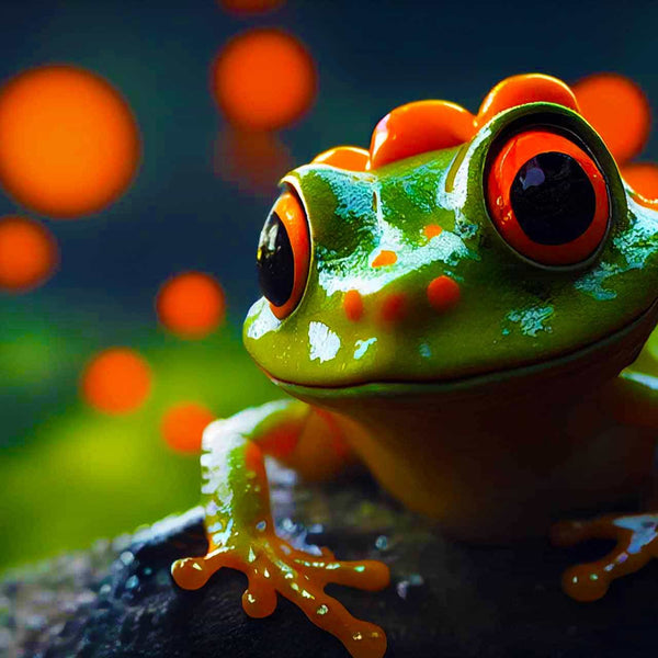 Malen nach Zahlen - Fröschchen oder Prinz - hochwertige Leinwand - Frosch, Horizontal, Tiere