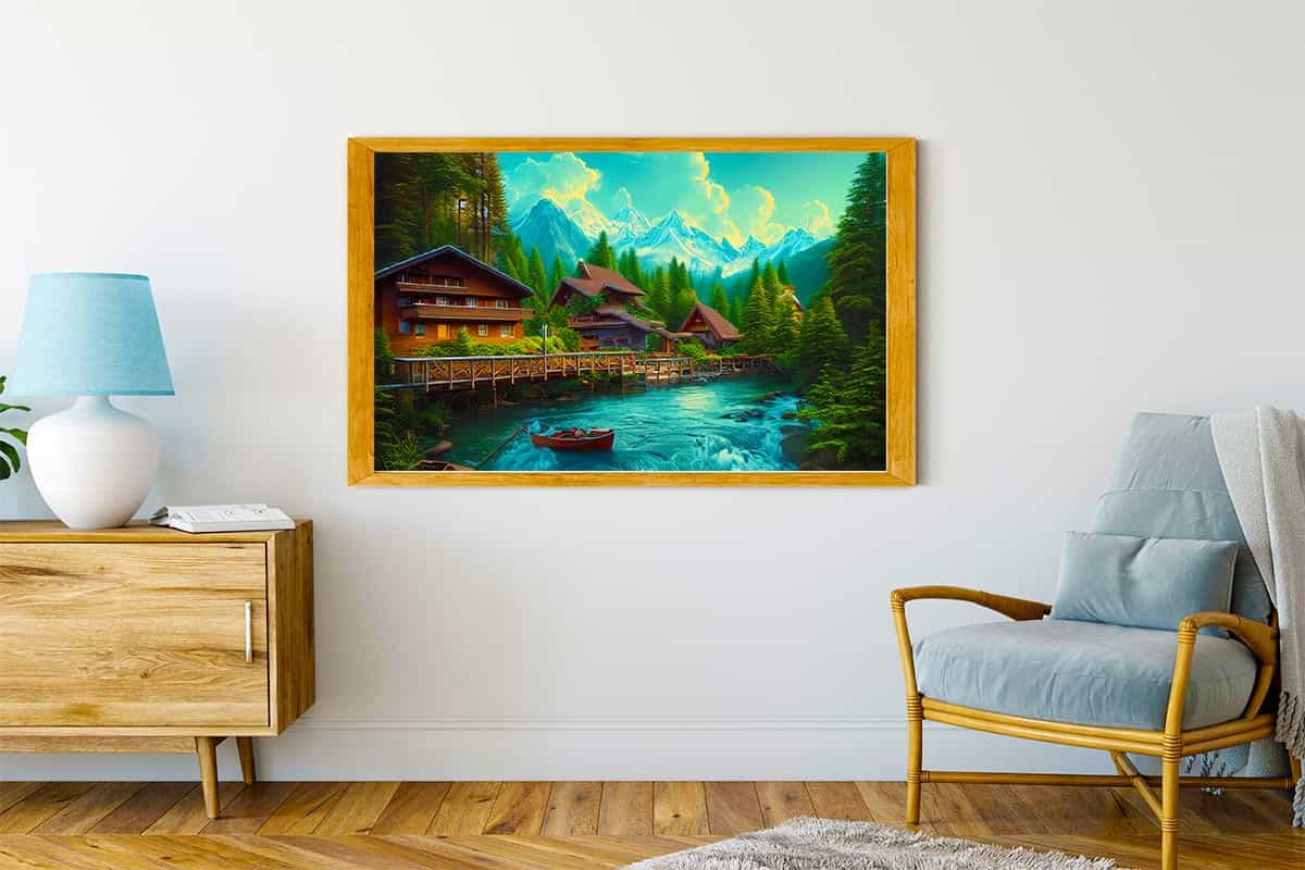 Malen nach Zahlen - Romantisches Bergdorf - hochwertige Leinwand - Berge, Horizontal, Landschaft