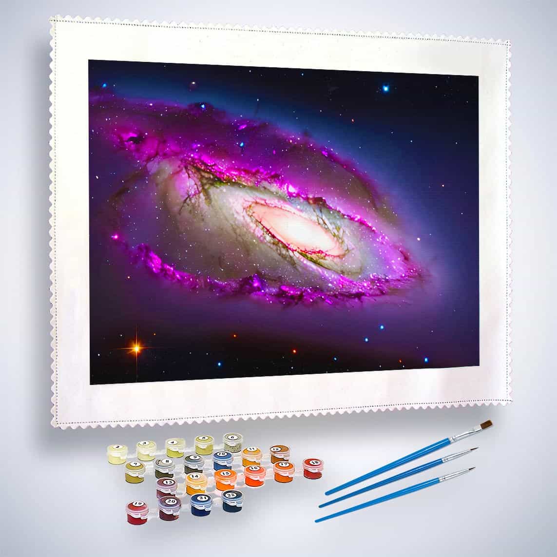 Malen nach Zahlen - Galaxy in Violette - hochwertige Leinwand - Horizontal, Weltall
