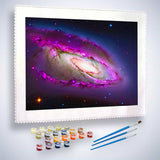 Malen nach Zahlen - Galaxy in Violette - hochwertige Leinwand - Horizontal, Weltall