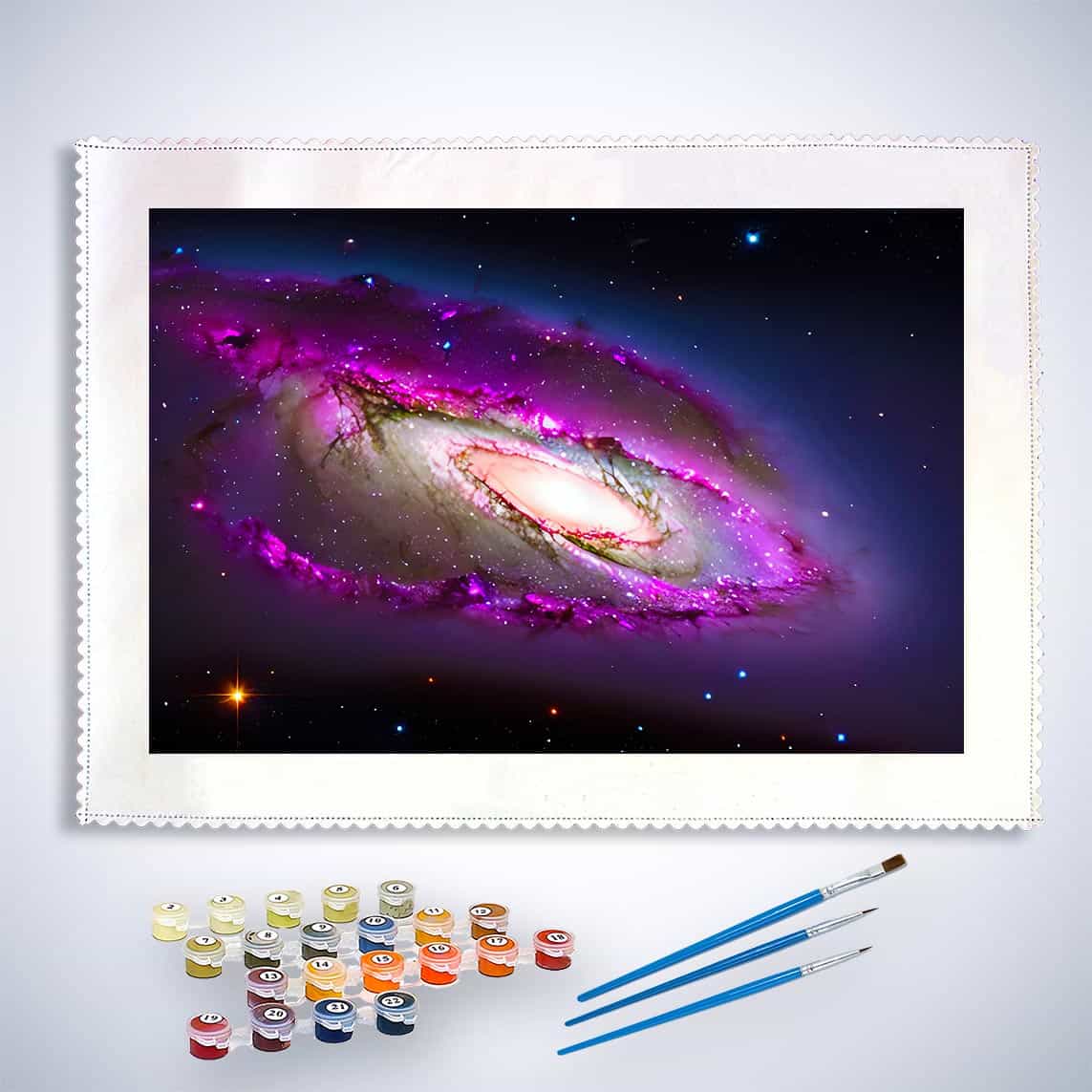 Malen nach Zahlen - Galaxy in Violette - hochwertige Leinwand - Horizontal, Weltall