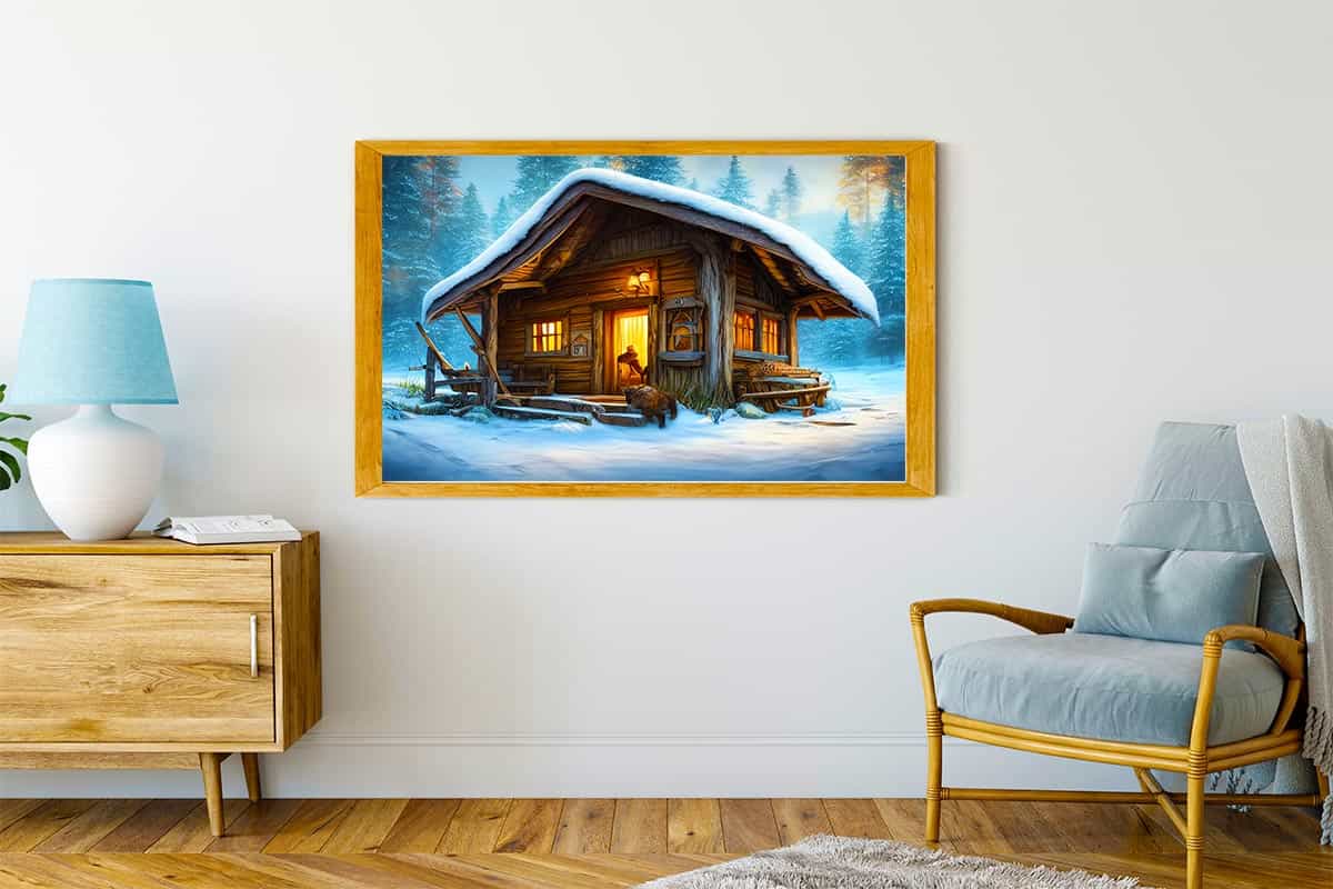 Malen nach Zahlen - Winterhäuschen - hochwertige Leinwand - Horizontal, Winter