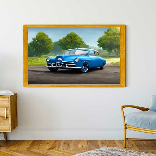 Malen nach Zahlen - Old Blue - hochwertige Leinwand - Auto, Horizontal, Oldtimer