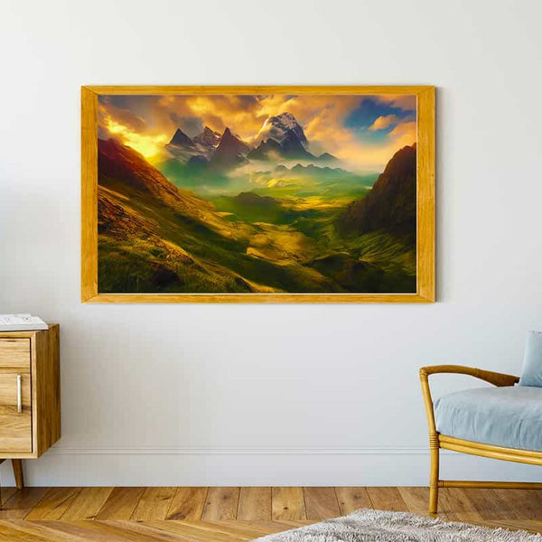 Malen nach Zahlen - Berge und Wolken - hochwertige Leinwand - Berge, Horizontal, Landschaft