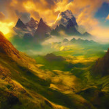 Malen nach Zahlen - Berge und Wolken - hochwertige Leinwand - Berge, Horizontal, Landschaft