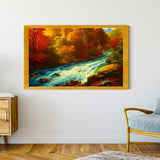 Malen nach Zahlen - Reißender Fluss im Wald - hochwertige Leinwand - Fluss, Horizontal, Landschaft, Wald