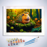 Malen nach Zahlen - Meerschweinchen - hochwertige Leinwand - Horizontal, Meerschweinchen, Tiere