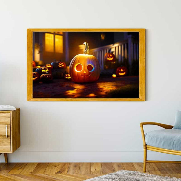 Malen nach Zahlen - Kürbisbande - hochwertige Leinwand - Halloween, Horizontal
