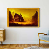 Malen nach Zahlen - Mystisches Haus - hochwertige Leinwand - Halloween, Horizontal, Landschaft