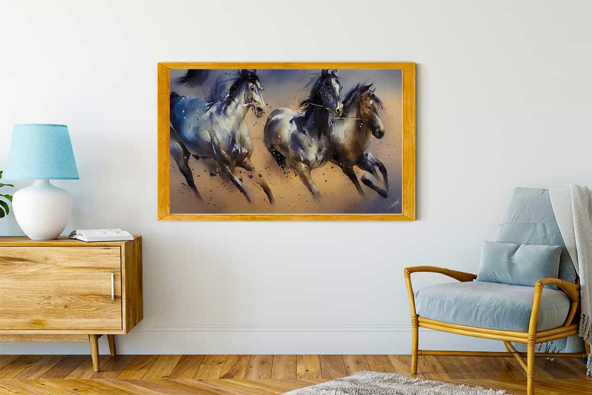 Malen nach Zahlen - Pferde im Galopp - hochwertige Leinwand - Horizontal, Pferde, Tiere