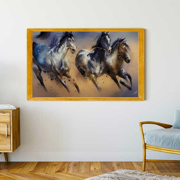Malen nach Zahlen - Pferde im Galopp - hochwertige Leinwand - Horizontal, Pferde, Tiere