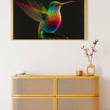 Malen nach Zahlen - Regenbogenkolibri - hochwertige Leinwand - Horizontal, Kolibri, Tiere, Vögel