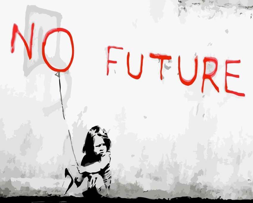 Keine Zukunft, Banksy - Banksy - hochwertige Leinwand - 3fuer2, Einfach, exclude, horizontal, Streetart