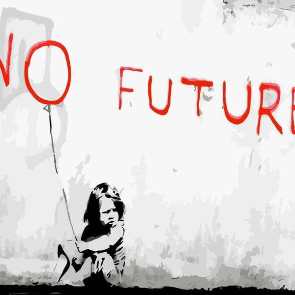 Keine Zukunft, Banksy - Banksy - hochwertige Leinwand - 3fuer2, Einfach, exclude, horizontal, Streetart