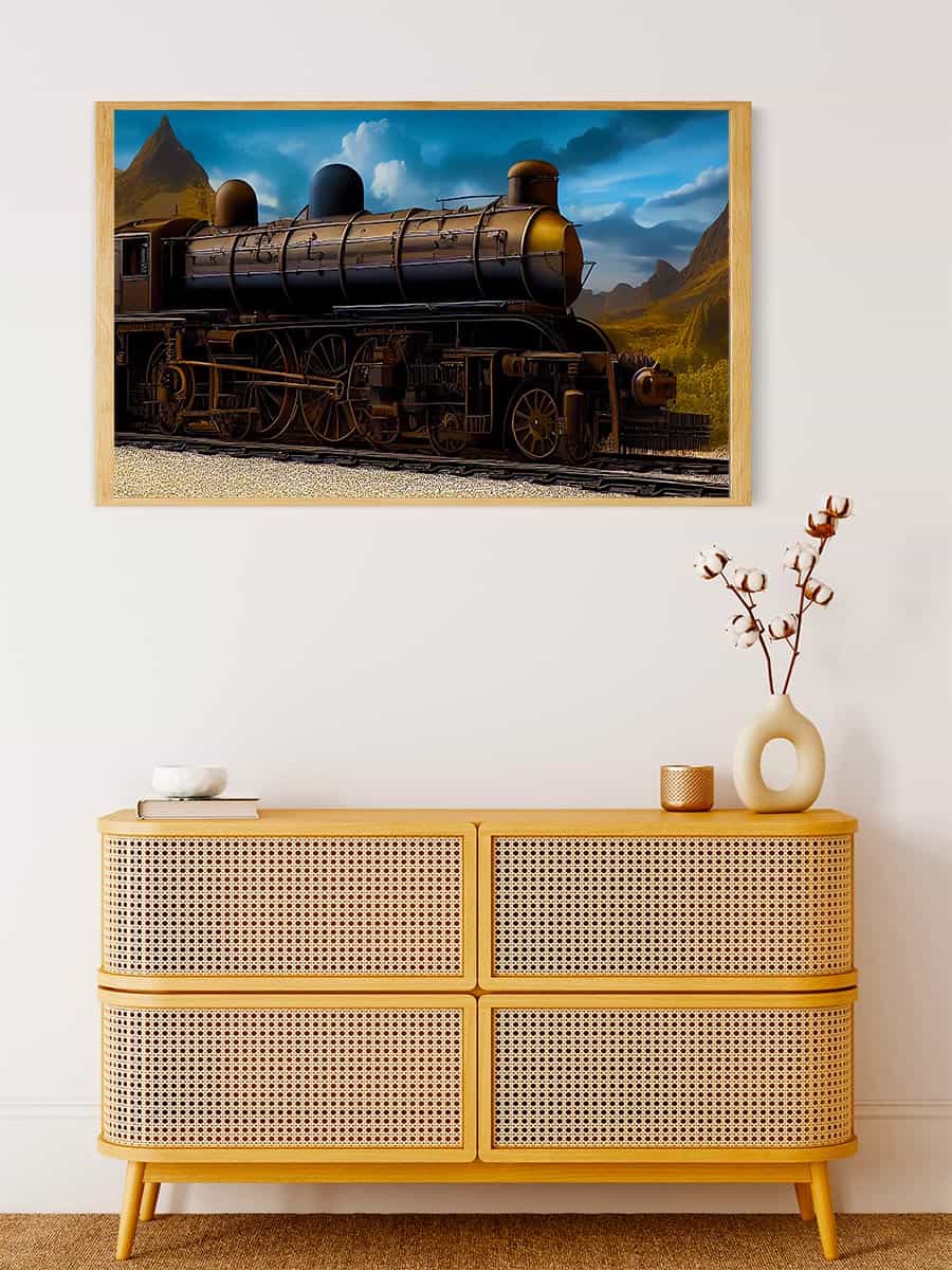 Malen nach Zahlen - Prärie Lok - hochwertige Leinwand - Horizontal, Zug