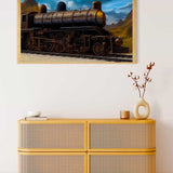 Malen nach Zahlen - Prärie Lok - hochwertige Leinwand - Horizontal, Zug