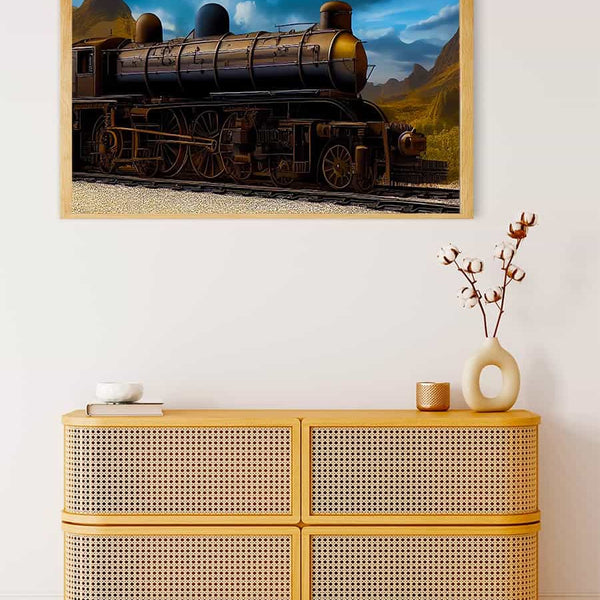 Malen nach Zahlen - Prärie Lok - hochwertige Leinwand - Horizontal, Zug